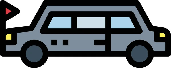 Automobiel Limousine Vervoer Pictogram Gevulde Outline Stijl — Stockvector