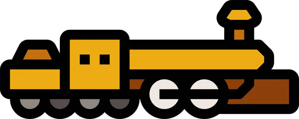 フルアウトラインスタイルの機関車ロジスティック蒸気アイコン — ストックベクタ