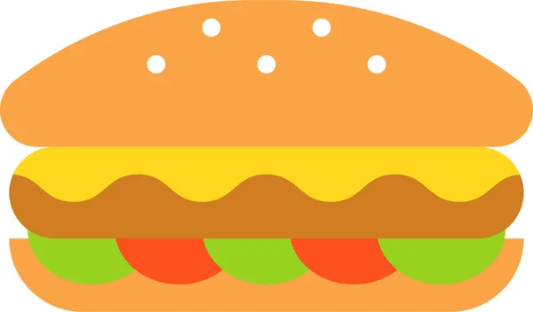 Pain Nourriture Hamburger Icône — Image vectorielle
