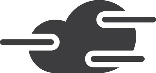 Cloudová Ikona Mlhy Pevném Stylu — Stockový vektor