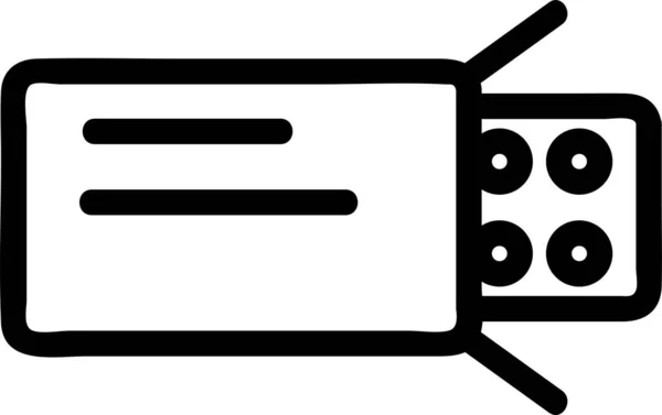 医療部門の抗生物質ブリスター輪郭アイコン — ストックベクタ