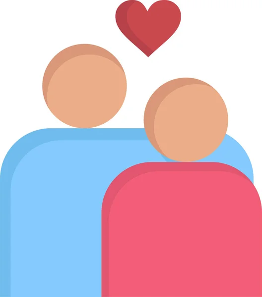 Cancer Couple Day Icon Flat Style — Stock Vector