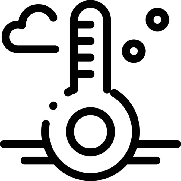 Thermometer Symbol Für Die Frühlingstemperatur Umriss — Stockvektor