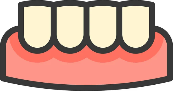 Icona Della Gomma Odontoiatrica Stile Contorno Pieno — Vettoriale Stock