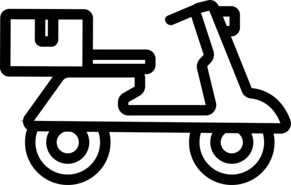 Icono Mensajero Contorno Bicicleta Categoría Envío Entrega Cumplimiento — Vector de stock