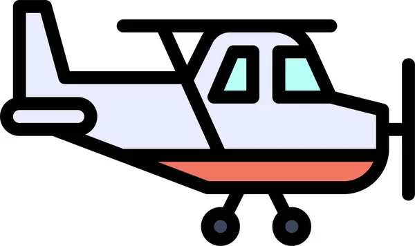 フルアウトライン形式の輸送車両水上機のアイコン — ストックベクタ
