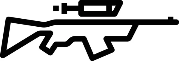 Ammunition Armé Pistol Ikon Kontur Stil — Stock vektor