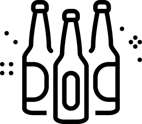 Значок Бутылки Спиртного Стиле Абриджа — стоковый вектор