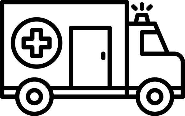 Ambulans Bil Akutmottagning Ikon Sjukhus Vård Kategori — Stock vektor