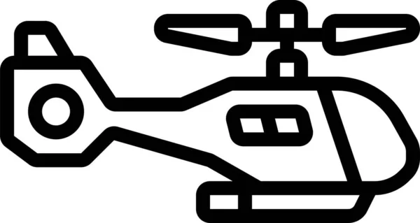 Vliegtuig Vliegen Helikopter Pictogram Omtrek Stijl — Stockvector