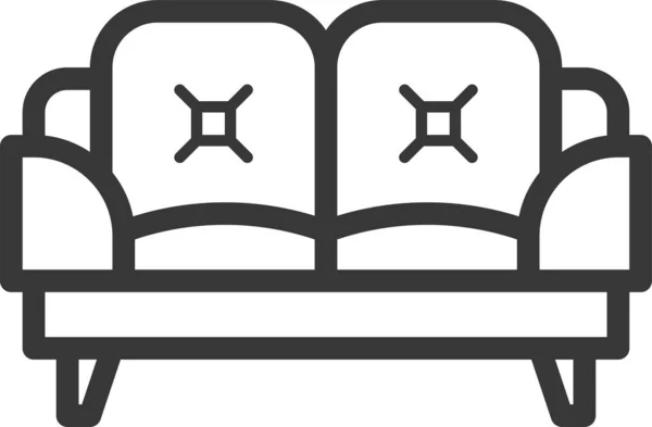 Stoel Comfort Bank Pictogram Omtrek Stijl — Stockvector