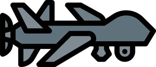 Ikona Drona Samolotu Kategorii Wojskowo Wojennej — Wektor stockowy