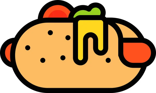 Pain Nourriture Hamburger Icône — Image vectorielle