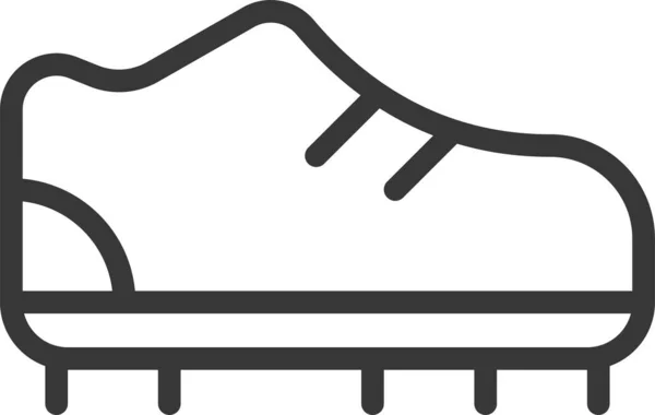 Zapatilla Fútbol Icono Zapatilla Estilo Esquema — Vector de stock