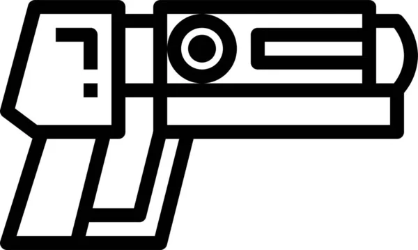 Gun Laser Icoon Outline Stijl — Stockvector