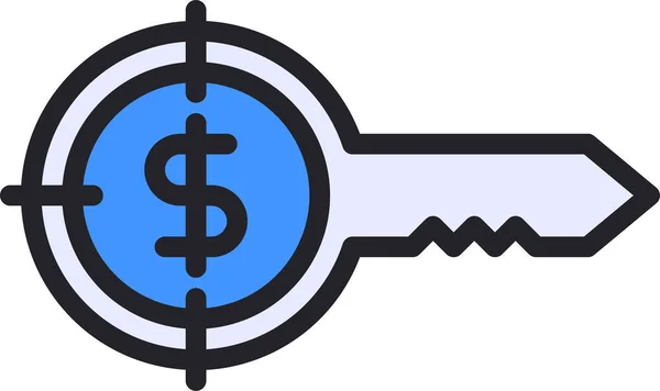 Sleutelgeldbelegger Icoon — Stockvector