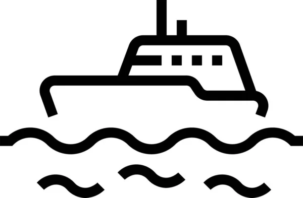 Boat Ocean Sea Icon Outline Style — Stock Vector