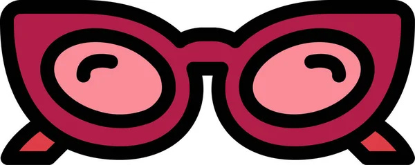 Gafas Moda Icono Verano Estilo Contorno Lleno — Vector de stock