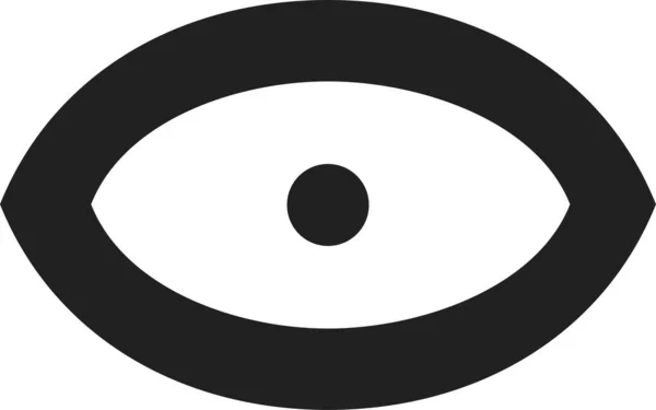 Ícone Relógio Visualização Olhos Estilo Sólido — Vetor de Stock