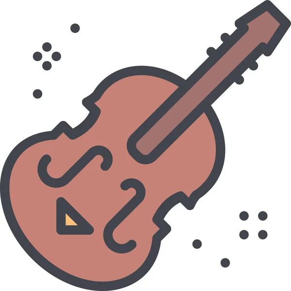 Cello Instrument Music Icon Filled Outline Style — Stock Vector