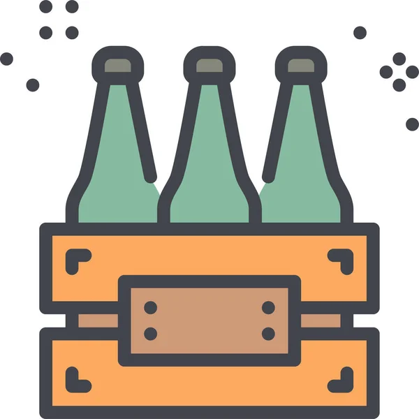 Alcohol Bier Viering Icoon Gevulde Outline Stijl — Stockvector