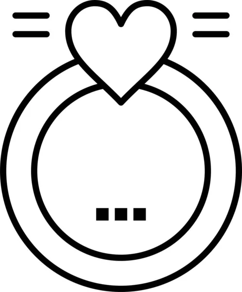 Amor Merraige Anillo Icono Estilo Del Esquema — Vector de stock