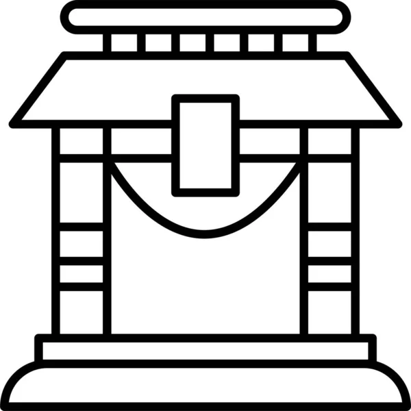 Китайский Икона Моста Стиле Наброска — стоковый вектор