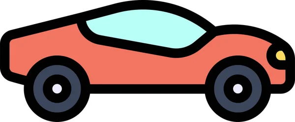 車のスポーツカーアイコンをフルアウトライン形式で輸送 — ストックベクタ