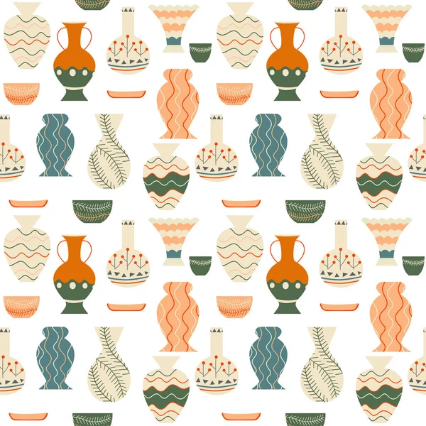 Ceramica Ceramica Schema Senza Soluzione Continuità Design Alla Moda Carta — Vettoriale Stock