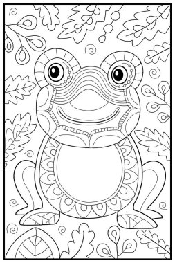 Çocuklar ve yetişkinler için el boyaması. Kalıpları olan güzel basit çizimler. Hayvanlarla resim boyama kitabı. Vektör