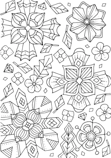 Hand Drawing Coloring Kids Adults Beautiful Drawings Patterns Small Details — Stock Vector