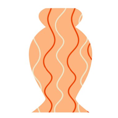 Vazo. Desen, sanat atölyesi, logo ya da simge için tasarım elemanları. Tek bir nesne. Çamur sanatı, çömlek. El büyücüsü iç tasarımı. Beyazda izole edilmiş