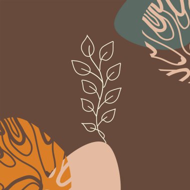 Düzenlenebilir sosyal medya çerçeveleri, posta şablonları. Boho zarif kare arkaplan. İş için zarif, estetik bir tasarım. Moda dükkanları için, güzellik markası. Toprak renkleri