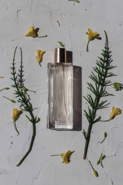 Bir parfüm şişesinin minimalist bezi. 