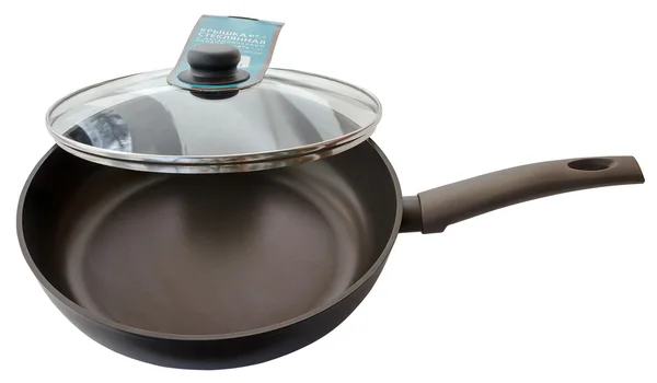 Non-stick frying pan with lid — Stock Photo, Image