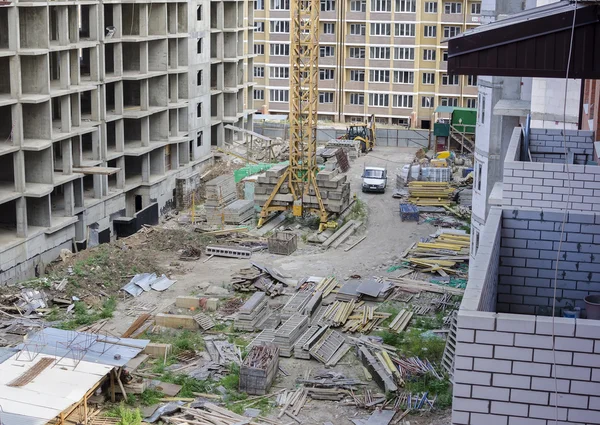 İnşaat alanında. Yukarıdan görmek.