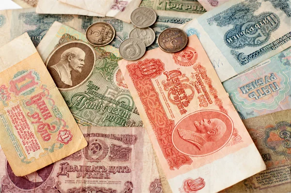 Rubles and kopecks of the Soviet period — Stock Photo, Image