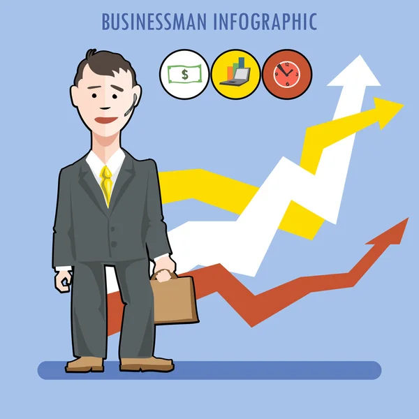 Business man presenting an infographic — Wektor stockowy