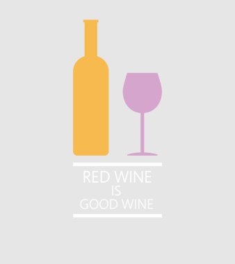 Kırmızı şarap tadım kartı, yazıt lı gümüş bir arka plan üzerinde cam ile bir şişe. Dijital vektör görüntüsü.