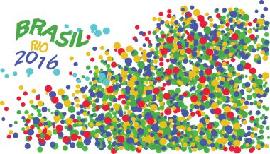 Brezilya, Rio 2016 logolu renkli daireler. Dijital vektör görüntü.