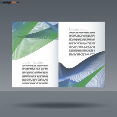 Gümüş arka plan üzerinde el ilanları, afişler veya posterler için renkli çizgiler ile Soyut baskı A4 tasarım. Dijital vektör görüntüsü.