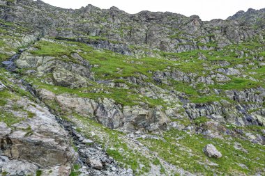 Balea Peak gün batımında, Romanya fagaras dağlarda fotoğraf.