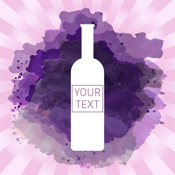 Карта дегустации вин с текстом, с белой бутылкой на розовом фоне. Цифровые векторные изображения
.