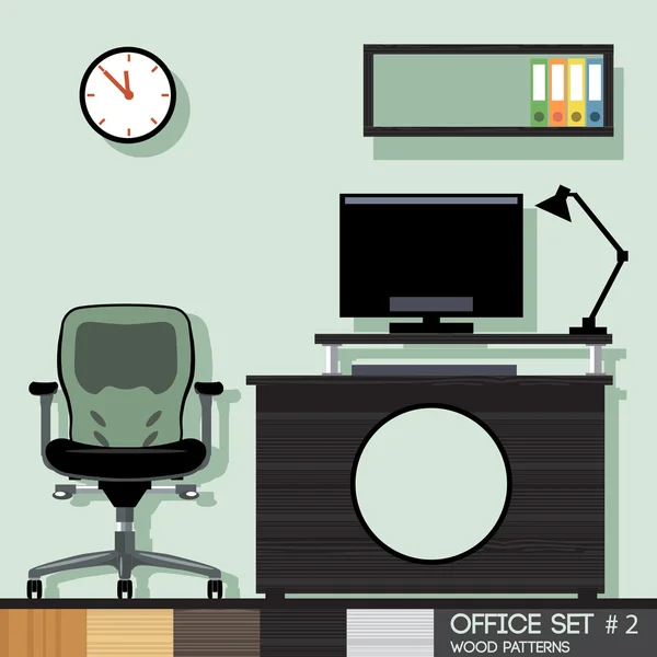 Γραφείο εσωτερικό σύνολο στυλ. Ψηφιακή διανυσματική εικόνα — Διανυσματικό Αρχείο