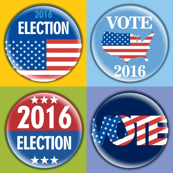Знак "Выборы-2016" с флагом США. Цифровые векторные изображения — стоковый вектор