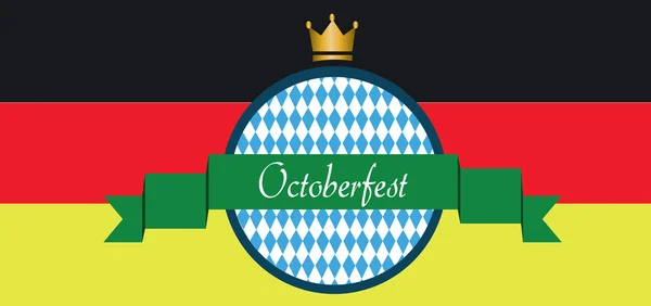 Το Φεστιβάλ μπύρας Oktoberfest διάνυσμα με πράσινη κορδέλα — Διανυσματικό Αρχείο