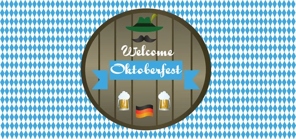 Vector Welkom Oktoberfest bierfestival — Stockvector