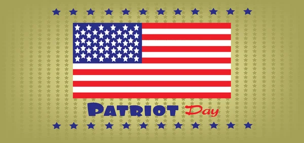 Dia do Vetor Patriota, com bandeira dos EUA e estrelas —  Vetores de Stock