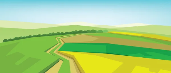 Abstracte groene landschap van de vector — Stockvector