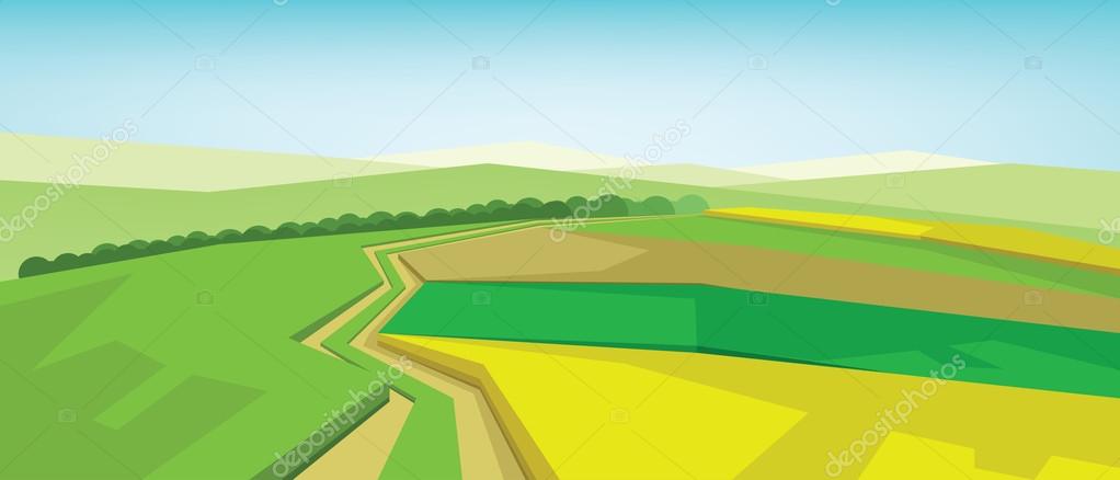 Vector abstract green landscape Stock Vector by ©frimufilms 122399228